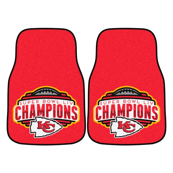 Kansas City Chiefs 2-pc Carpet Car Mat Set Super Bowl LIV Champions Red