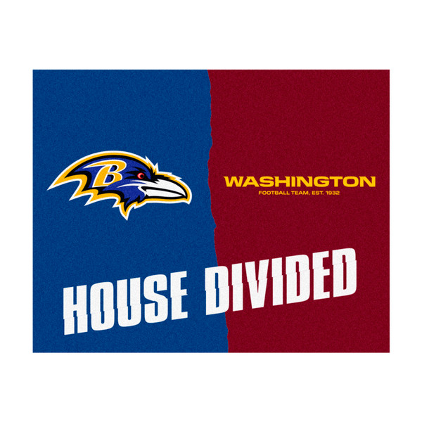 NFL House Divided - Ravens / Football Team House Divided Mat House Divided Multi