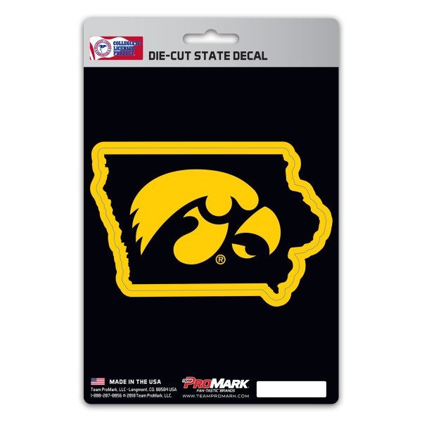 Iowa Hawkeyes State Shape Decal "Hawkeye" Logo / Shape of Iowa