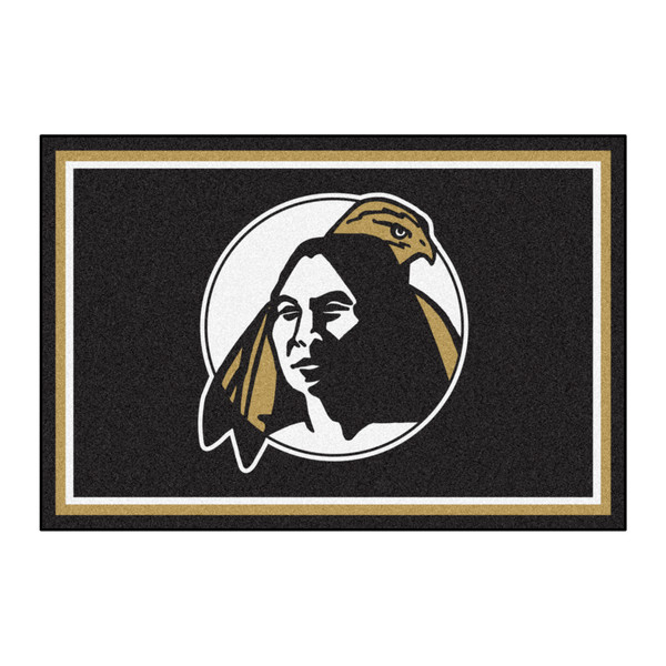 University of North Carolina at Pembroke - UNC Pembroke Braves 5x8 Rug "BraveHawk" Logo Black