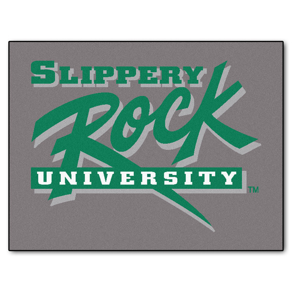 Slippery Rock University - Slippery Rock The Rock All-Star Mat "Slippery Rock University" Wordmark Green