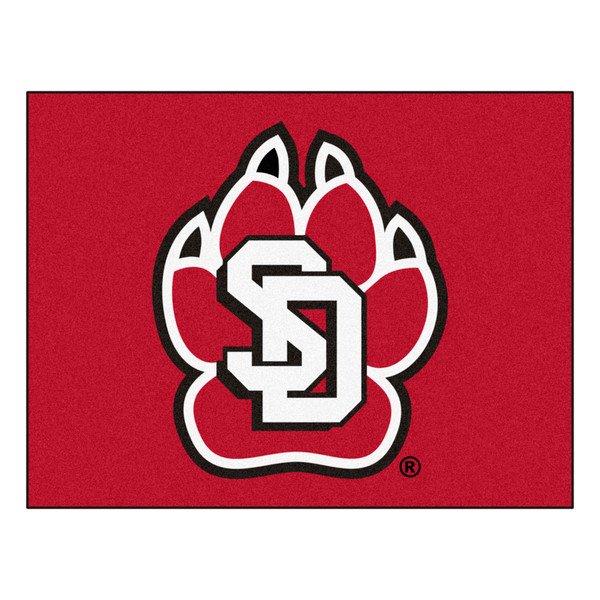 University of South Dakota - South Dakota Coyotes All-Star Mat "Coyote Paw Print& SD" Logo Red