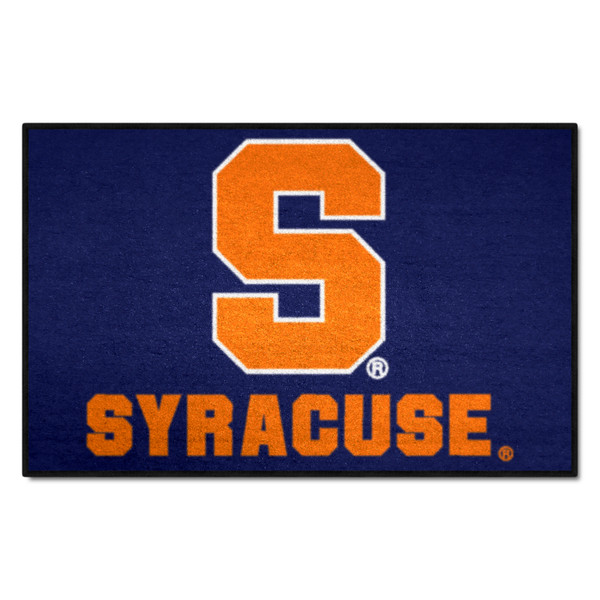 Syracuse University - Syracuse Orange Starter Mat "S" Logo & "Syracuse" Wordmark Blue