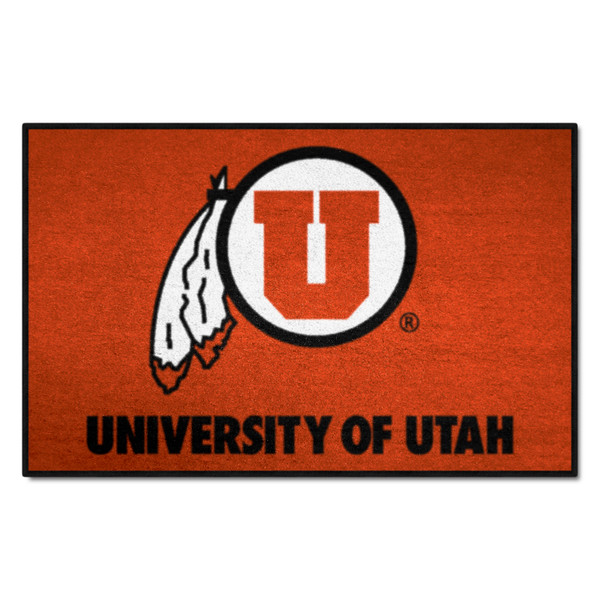 University of Utah - Utah Utes Starter Mat Circle & Feather Logo and Wordmark Red