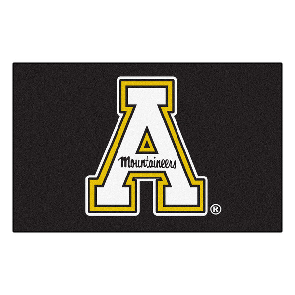 Appalachian State University - Appalachian State Mountaineers Ulti-Mat "A & Mountaineers" Logo Black