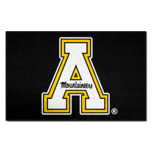 Appalachian State University - Appalachian State Mountaineers Starter Mat "A & Mountaineers" Logo Black