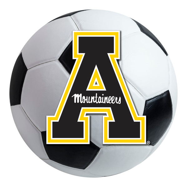 Appalachian State University - Appalachian State Mountaineers Soccer Ball Mat "A & Mountaineers" Logo White