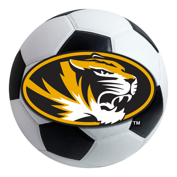University of Missouri - Missouri Tigers Soccer Ball Mat Tiger Head Primary Logo White