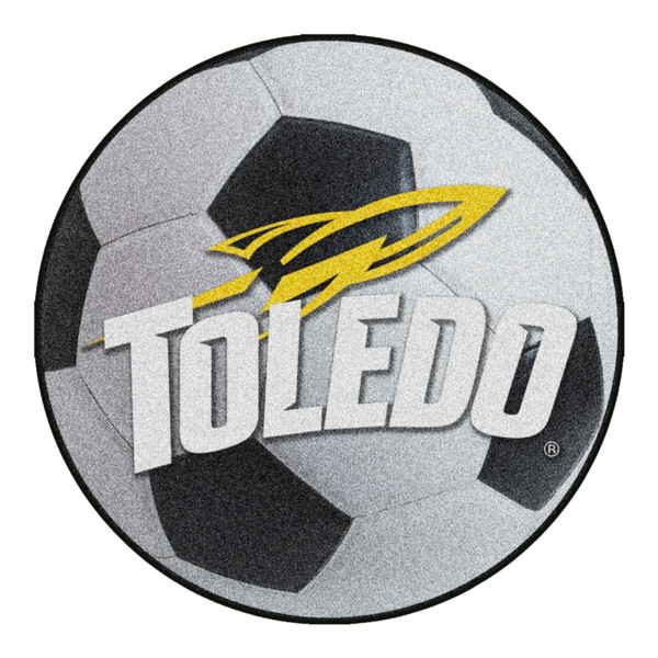 University of Toledo - Toledo Rockets Soccer Ball Mat Toledo Rocket Primary Logo White