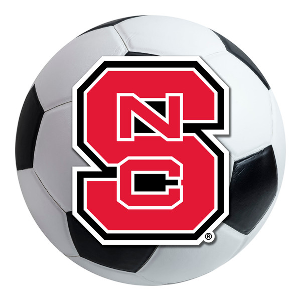 North Carolina State University - NC State Wolfpack Soccer Ball Mat "NCS" Primary Logo White