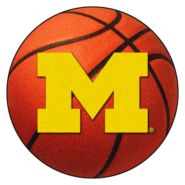 University of Michigan - Michigan Wolverines Basketball Mat M Primary Logo Orange