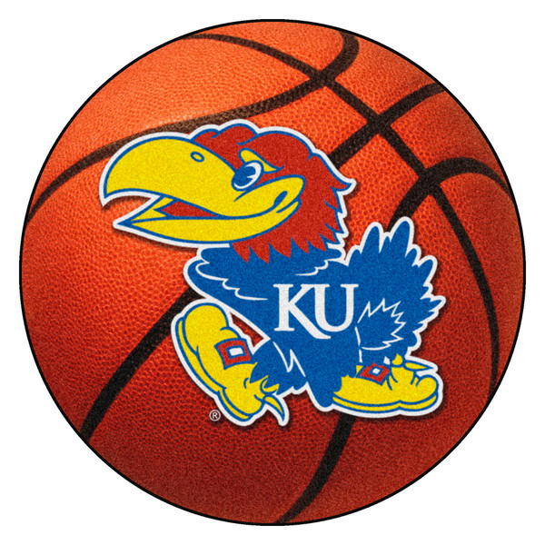 University of Kansas - Kansas Jayhawks Basketball Mat Jayhawk Primary Logo Orange