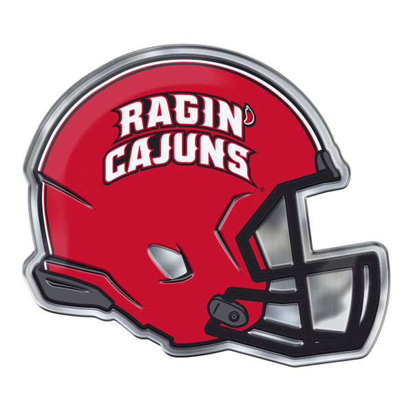 University of Louisiana-Lafayette - Louisiana-Lafayette Ragin' Cajuns Embossed Helmet Emblem "RAJUN CAJUN" Wordmark Red