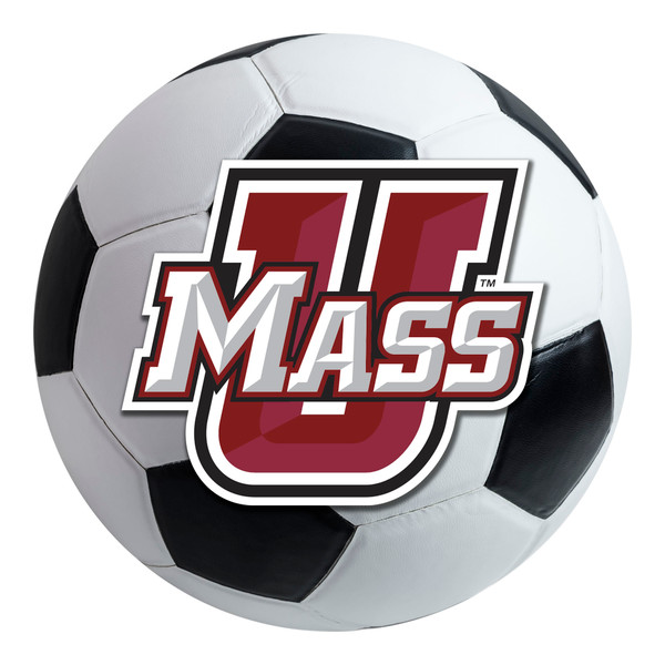 University of Massachusetts - UMass Minutemen Soccer Ball Mat "Minutemen & Wordmark" Logo White