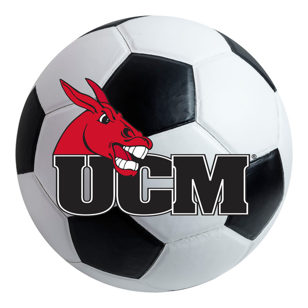 University of Central Missouri - Central Missouri Mules Soccer Ball Mat "Mule & UCM" Logo White