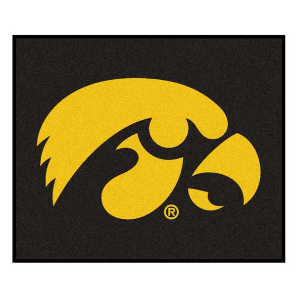 University of Iowa - Iowa Hawkeyes Tailgater Mat Tigerhawk Primary Logo Black