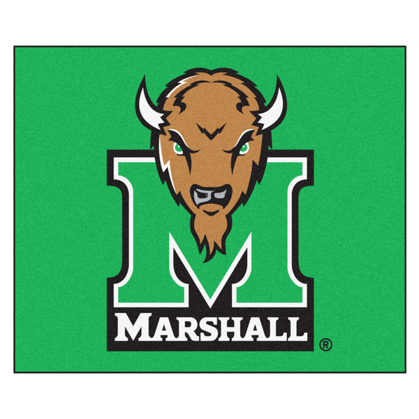 Marshall University - Marshall Thundering Herd Tailgater Mat Bison M Marshall Primary Logo Green
