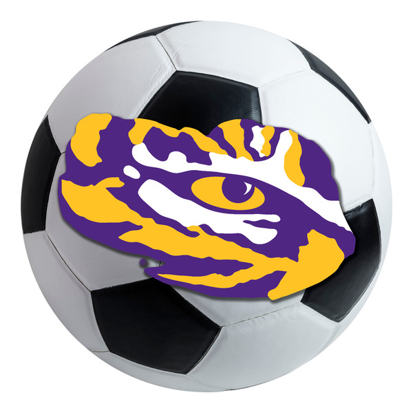 Louisiana State University - LSU Tigers Soccer Ball Mat LSU Primary Logo White