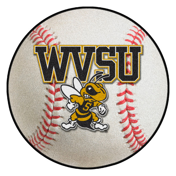 West Virginia State University - West Virginia State Yellow Jackets Baseball Mat "WVSU & Yellow Jacket" Logo White
