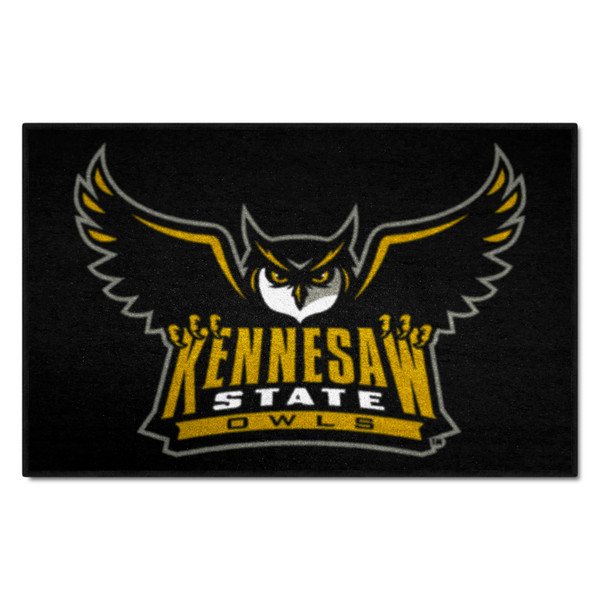 Kennesaw State University - Kennesaw State Owls Starter Mat "Owl" Logo & Wordmark Black