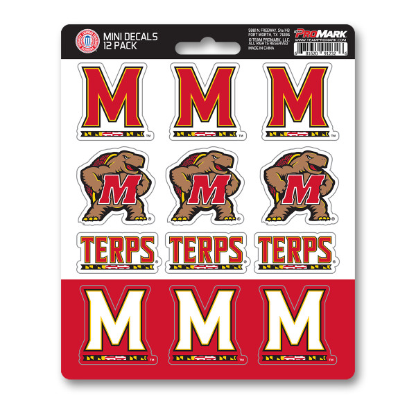 Maryland Terrapins Mini Decal 12-pk 12 Various Logos / Wordmark