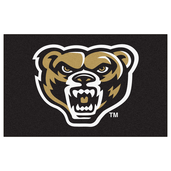 Oakland University - Oakland Golden Grizzlies Ulti-Mat "Grizzly Bear" Logo Black