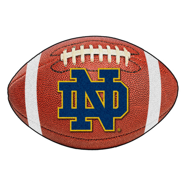 Notre Dame - Notre Dame Fighting Irish Football Mat ND Primary Logo Brown