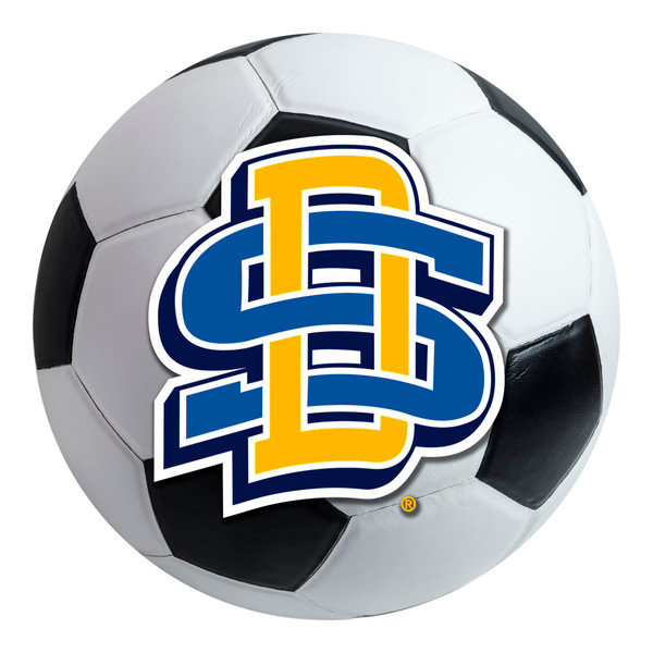 South Dakota State University - South Dakota State Jackrabbits Soccer Ball Mat "Interlocked SD" Logo White