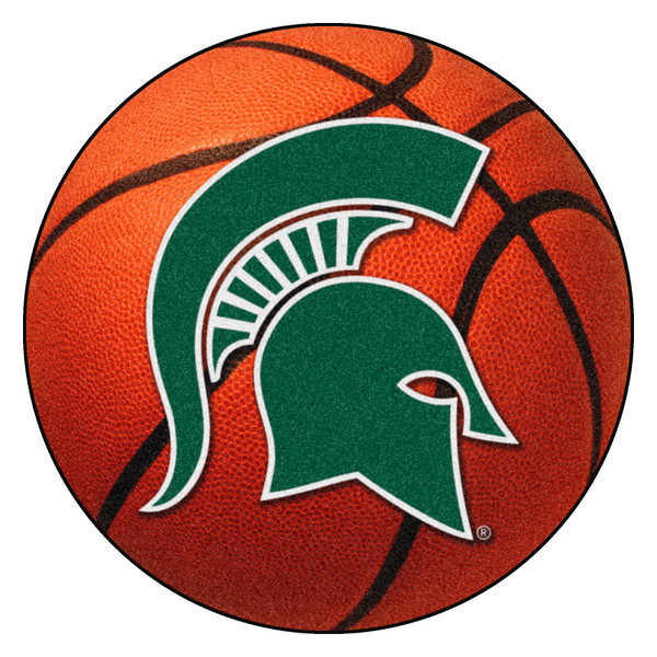 Michigan State University - Michigan State Spartans Basketball Mat Spartan Primary Logo Orange