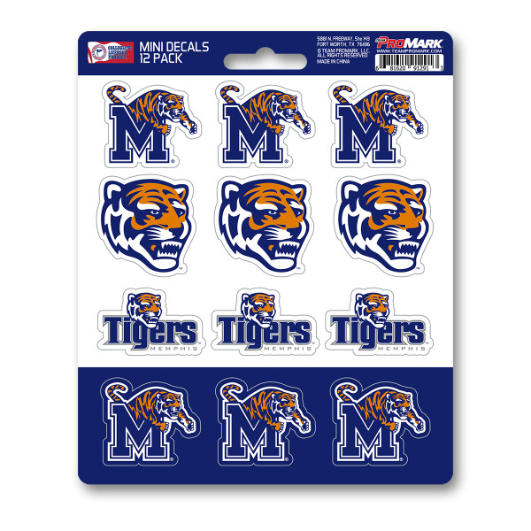 Memphis Tigers Mini Decal 12-pk 12 Various Logos / Wordmark
