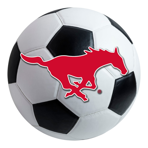 Southern Methodist University - SMU Mustangs Soccer Ball Mat Mustang Logo White