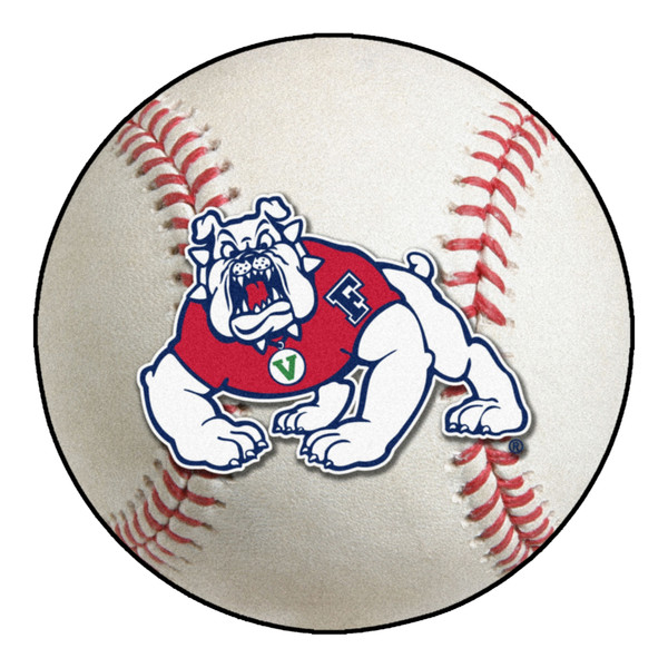 Fresno State - Fresno State Bulldogs Baseball Mat 4-Paw Bulldog Primary Logo White