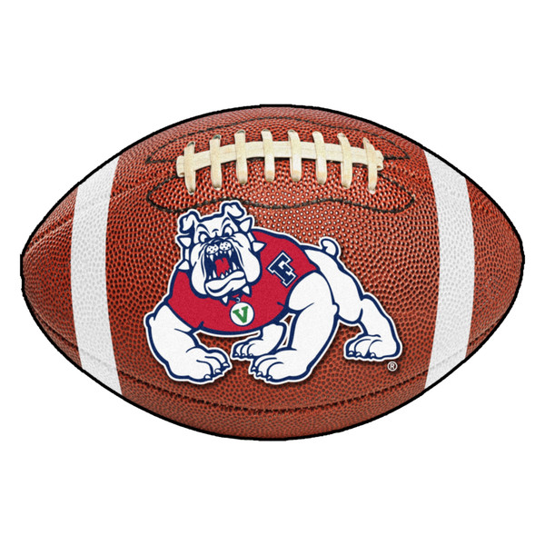 Fresno State - Fresno State Bulldogs Football Mat 4-Paw Bulldog Primary Logo Brown