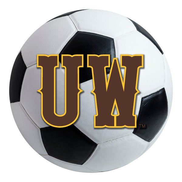University of Wyoming - Wyoming Cowboys Soccer Ball Mat "UW" Logo White
