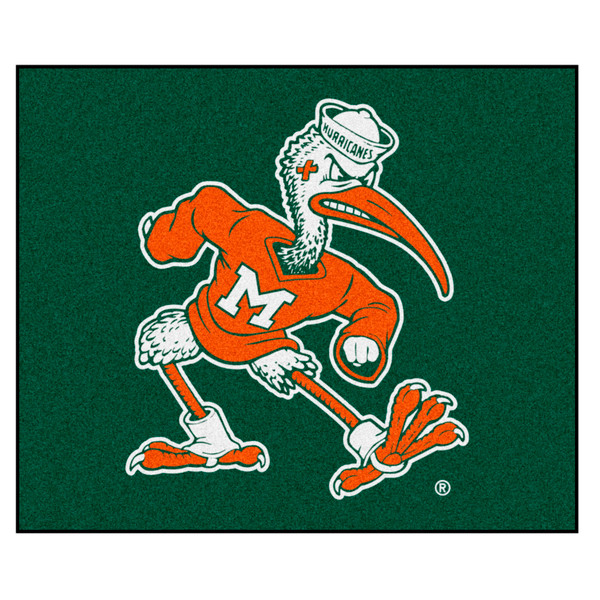 University of Miami - Miami Hurricanes Tailgater Mat "Sebastian the Ibis" Logo Black