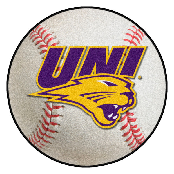 University of Northern Iowa - Northern Iowa Panthers Baseball Mat "UNI & Panther" Logo White