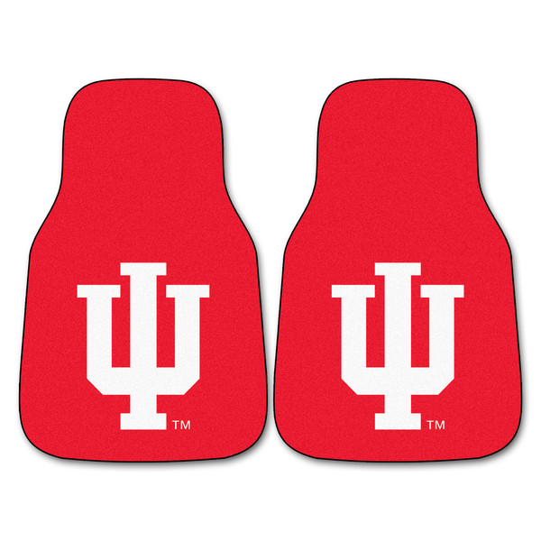 Indiana University - Indiana Hooisers 2-pc Carpet Car Mat Set IU Trident Primary Logo Crimson