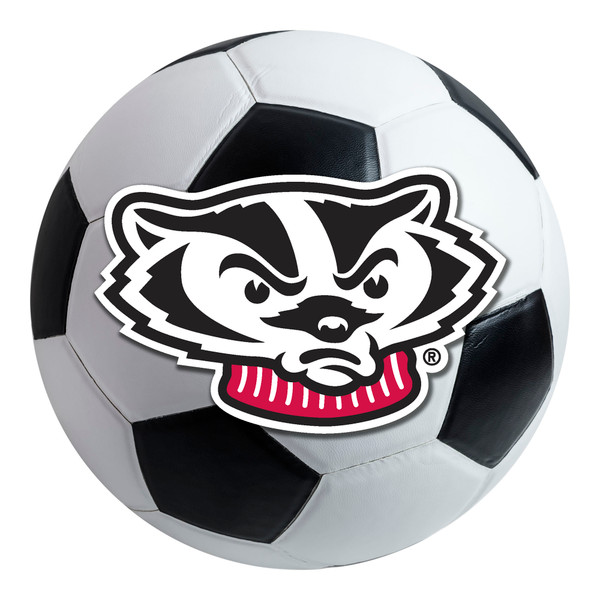 University of Wisconsin - Wisconsin Badgers Soccer Ball Mat "Badger" Logo White