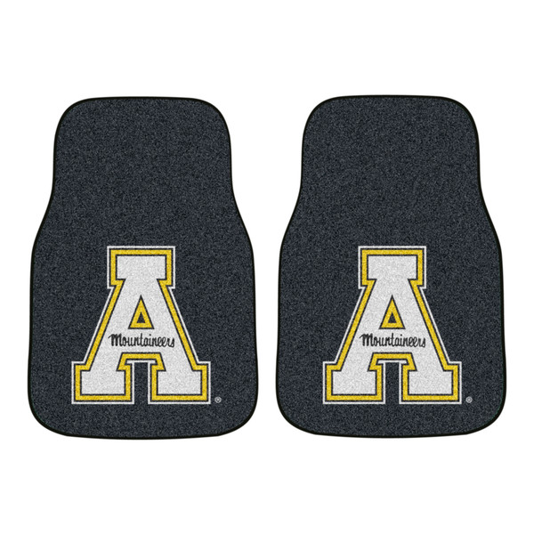 Appalachian State University - Appalachian State Mountaineers 2-pc Carpet Car Mat Set "A & Mountaineers" Logo Black