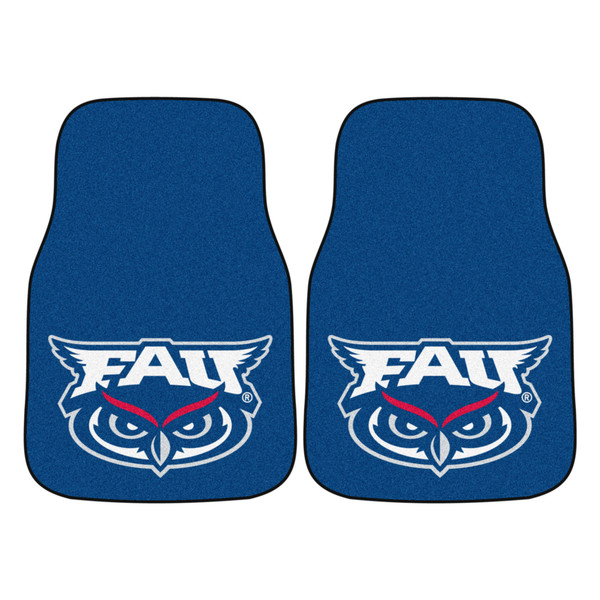 Florida Atlantic University - FAU Owls 2-pc Carpet Car Mat Set "FAU Owl" Logo Blue