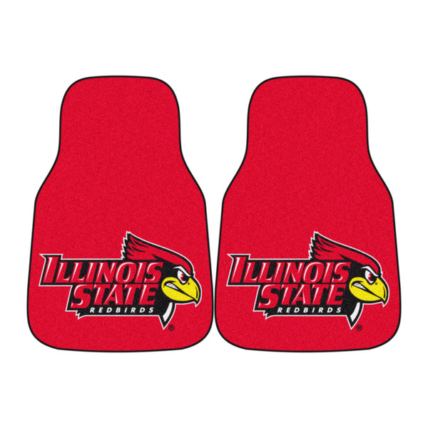 Illinois State University - Illinois State Redbirds 2-pc Carpet Car Mat Set "Redbird & Illinois State" Logo  Red