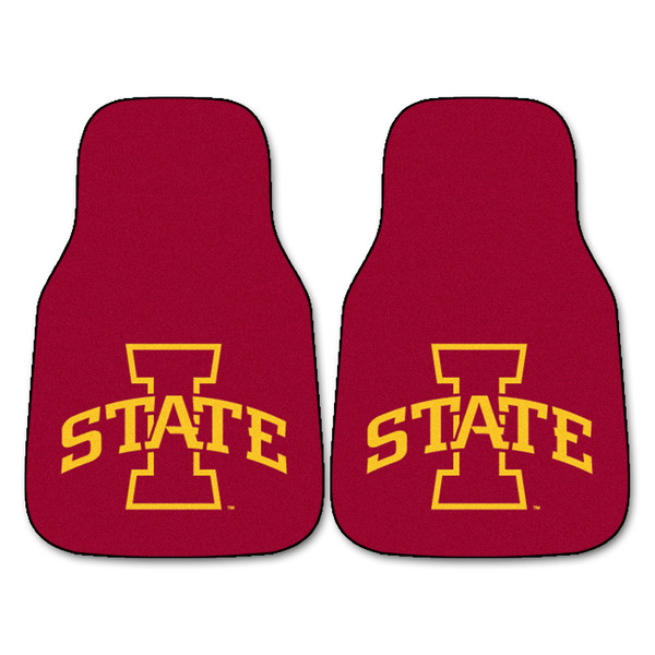 Iowa State University - Iowa State Cyclones 2-pc Carpet Car Mat Set I STATE Primary Logo Red