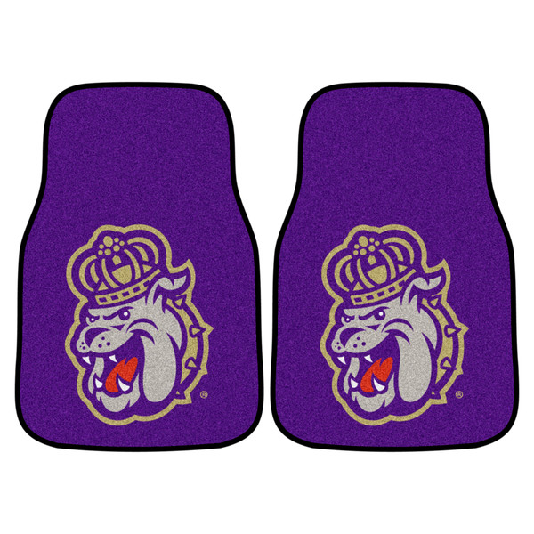 James Madison University - James Madison Dukes 2-pc Carpet Car Mat Set Duke Bulldog Alternate Logo Purple