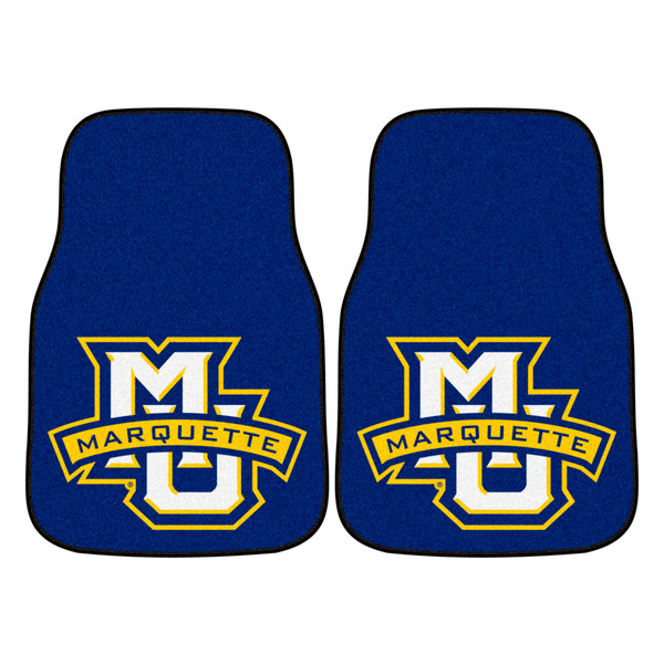 Marquette University - Marquette Golden Eagles 2-pc Carpet Car Mat Set "MU" Logo Navy