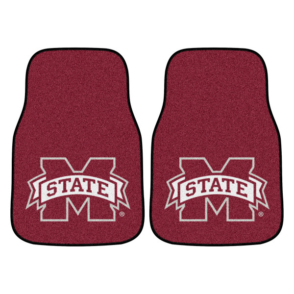 Mississippi State University - Mississippi State Bulldogs 2-pc Carpet Car Mat Set M State Primary Logo Maroon