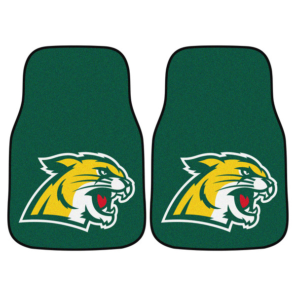 Northern Michigan University - Northern Michigan Wildcats 2-pc Carpet Car Mat Set "Wildcat" Logo Green