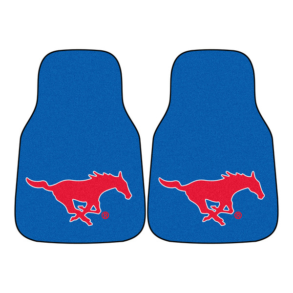 Southern Methodist University - SMU Mustangs 2-pc Carpet Car Mat Set Mustang Logo Blue