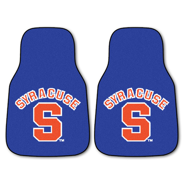 Syracuse University - Syracuse Orange 2-pc Carpet Car Mat Set "S" Logo & "Syracuse" Wordmark Blue