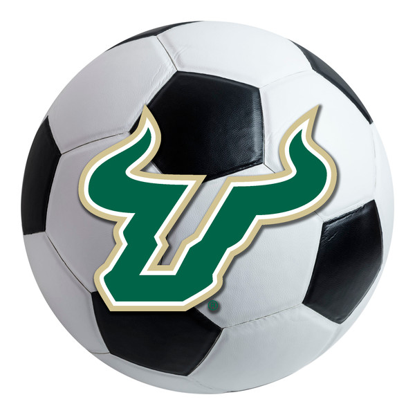 University of South Florida - South Florida Bulls Soccer Ball Mat Bull Primary Logo White