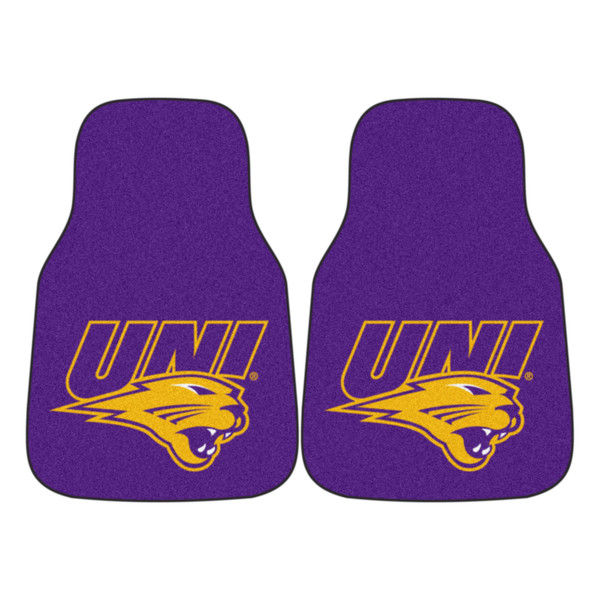 University of Northern Iowa - Northern Iowa Panthers 2-pc Carpet Car Mat Set "UNI & Panther" Logo Purple